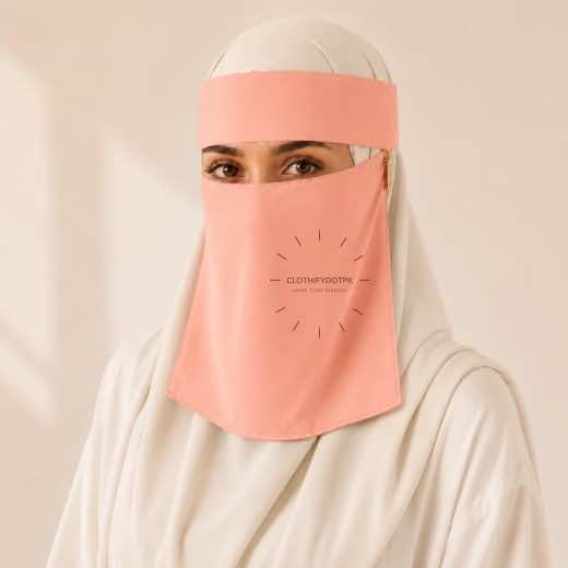Saudi Niqab New 481 - 28 Women wearing Saudi style niqab in lightweight fabric, featuring a wide eye opening and soft draping. BY CLOTHIFYDOTPK