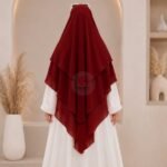 A women wearing flowing khimar three layer Hijab, made of three separate layers of chiffon - Buy Khimar Online Pakistan - By Clothifydotpk