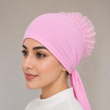 A detailed close-up of the built-in volumizing hijab cap dome, highlighting its soft, structured design. By CLOTHIFYDOTPK
