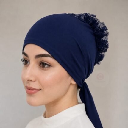 A detailed close-up of the built-in volumizer hijab cap dome, highlighting its soft, structured design. By CLOTHIFYDOTPK