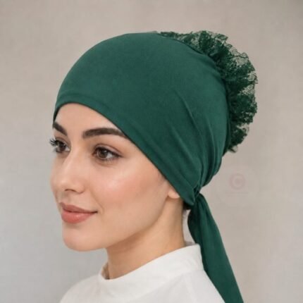 A detailed close-up of the built-in volumizer hijab cap dome, highlighting its soft, structured design. By CLOTHIFYDOTPK