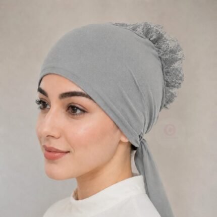 A detailed close-up of the built-in volumizer hijab cap dome, highlighting its soft, structured design. By CLOTHIFYDOTPK