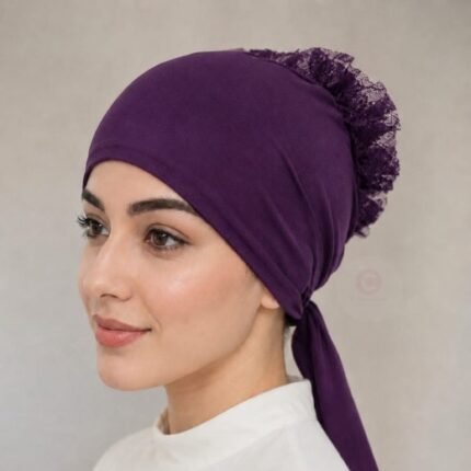 A detailed close-up of the built-in volumizer hijab cap dome, highlighting its soft, structured design. By CLOTHIFYDOTPK