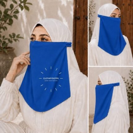 Women Wearing Premium Elastic Half Niqab - designed with the highest quality, double layered fabric that is comfortable & breathable for modest women. BY CLOTHIFYDOTPK