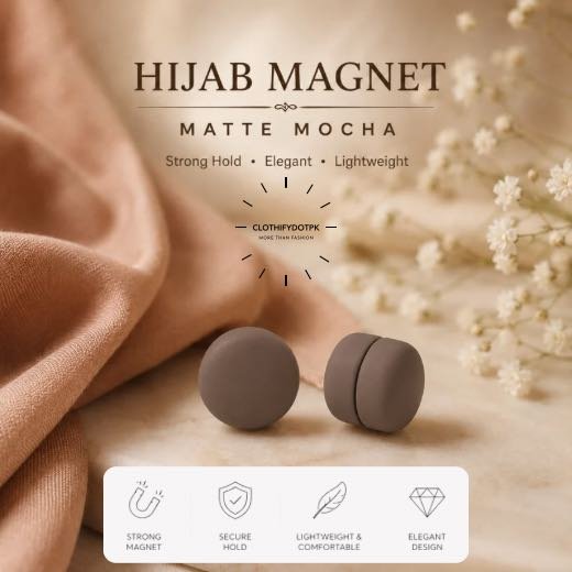 Hijab Magnets_N091 - 18 Set of 2 strong decorative hijab magnets – no-pin magnetic hijab clasps for secure, wrinkle-free draping. Ideal for instant hijab styling. Online BY CLOTHIFYDOTPK