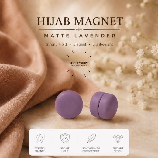 Hijab Magnets_N091 - 22 Set of 2 strong decorative Scarf magnets – no-pin magnetic hijab clasps for secure, wrinkle-free draping. Ideal for instant hijab styling. Online BY CLOTHIFYDOTPK