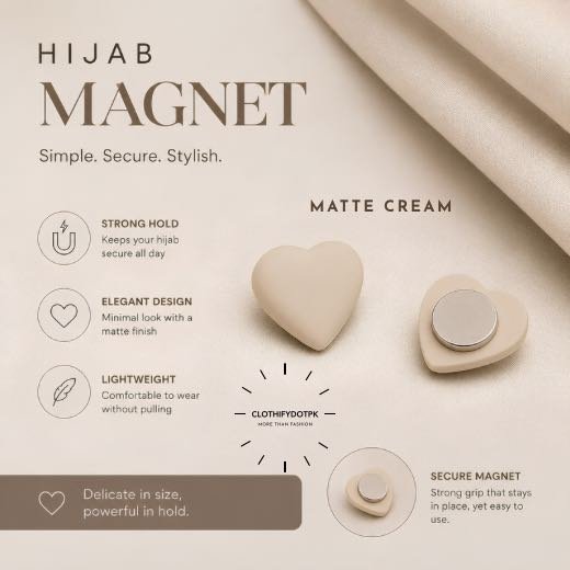 Hijab Magnets_N091 - 33 Pair of premium hijab magnets with strong magnetic closure – snag-free and pin-free alternative for secure everyday wear. BY CLOTHIFYDOTPK