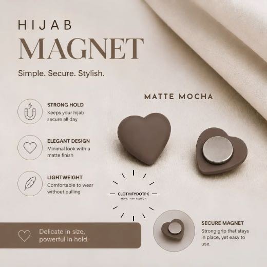Hijab Magnets_N091 - 38 Pair of premium hijab Scarf magnets with strong magnetic closure – snag-free and pin-free alternative for secure everyday wear. BY CLOTHIFYDOTPK