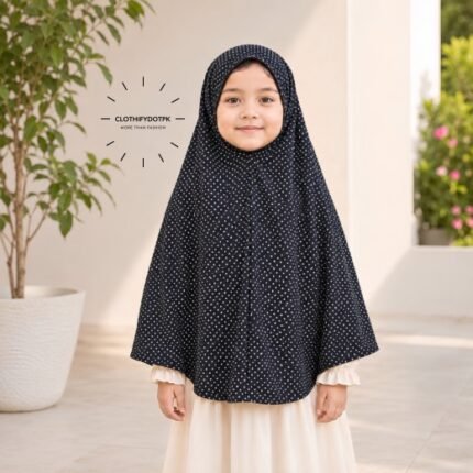 Young girl wearing soft Kids Namaz Scarf Makhna Hijab. BY CLOTHIFYDOTPK
