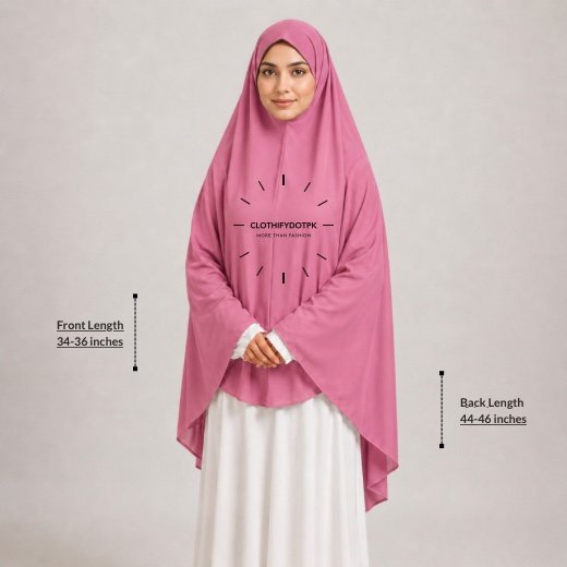 Namaz Makhna 175 - 73 Woman wearing a soft swiss lawn Plain Namaz chadar without sleeves also known as Makhna Hijab, Namaz Makhna or Namaz Scarf designed for head, neck, shoulder and hands coverage. BY CLOTHIFYDOTPK
