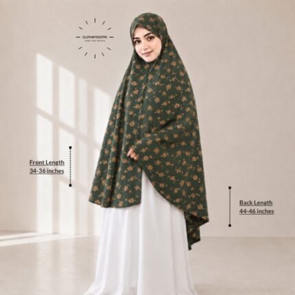 Woman wearing a soft swiss lawn Namaz chadar without sleeves also known as Makhna Hijab, Namaz Makhna or Namaz Scarf designed for head, neck, shoulder and hands coverage. BY CLOTHIFYDOTPK