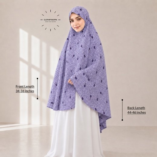 Namaz Makhna_Small077 - 47 Woman wearing a soft swiss lawn Namaz chadar without sleeves also known as Makhna Hijab, Namaz Makhna or Namaz Scarf designed for head, neck, shoulder and hands coverage. BY CLOTHIFYDOTPK