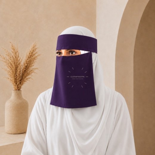 Saudi Niqab New 481 - 35 Women wearing Saudi style niqab in lightweight fabric, featuring a wide eye opening and soft draping. BY CLOTHIFYDOTPK