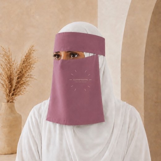 Saudi Niqab New 481 - 38 Women wearing Saudi style niqab in lightweight fabric, featuring a wide eye opening and soft draping. BY CLOTHIFYDOTPK