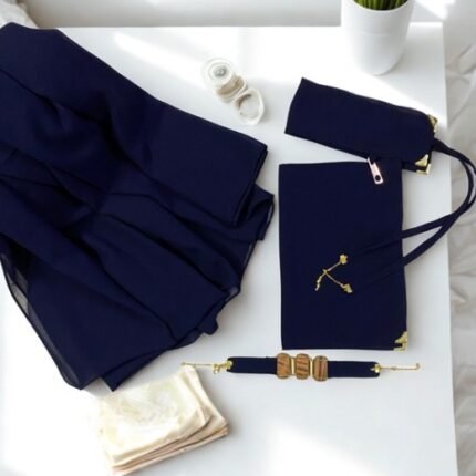 3 Piece Saudi Niqab & Hijab Set with Bracelet By Clothifydotpk