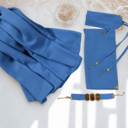 3 Piece Saudi Niqab & Hijab Set with Bracelet Clothifydotpk