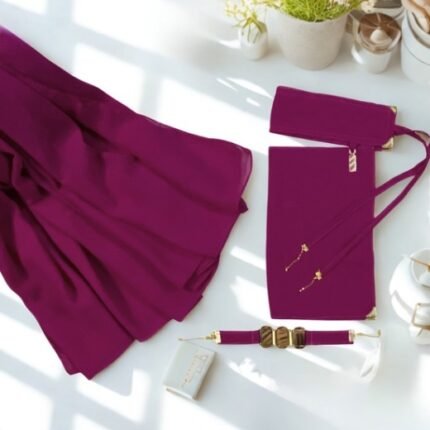3 Piece Saudi Niqab & Hijab Set with Bracelet By Clothifydotpk