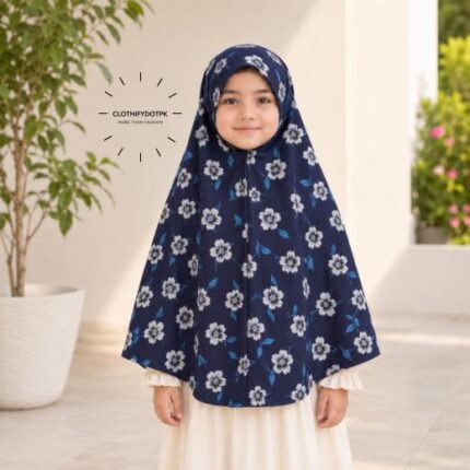 Young girl wearing soft Kids Namaz Scarf Makhna Hijab. BY CLOTHIFYDOTPK