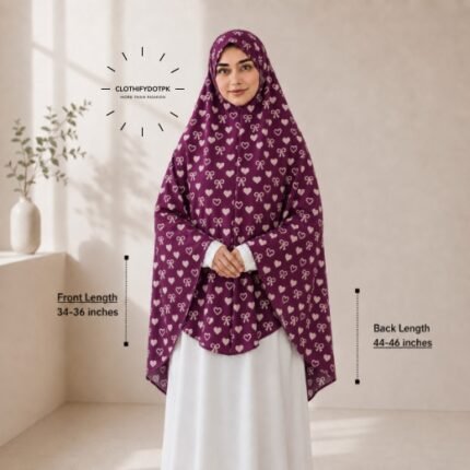 Woman wearing a soft swiss lawn Namaz chadar without sleeves also known as Makhna Hijab, Namaz Makhna or Namaz Scarf designed for head, neck, shoulder and hands coverage. BY CLOTHIFYDOTPK