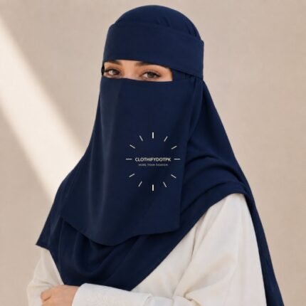 A woman wearing a complete 2 piece Saudi Niqab and Hijab set. By CLOTHIFYDOTPK