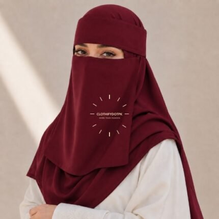 A woman wearing a complete 2 piece Saudi Niqab and Hijab set. By CLOTHIFYDOTPK