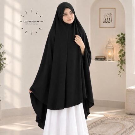 Young Kids wearing Namaz makhna hijab for girls, ready-to-wear namaz scarf, full coverage Islamic headscarf. By CLOTHIFYDOTPK