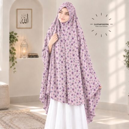 Young Kids wearing Namaz makhna hijab for girls, ready-to-wear namaz scarf, full coverage Islamic headscarf. By CLOTHIFYDOTPK