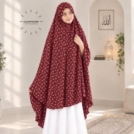 Young Kids wearing Namaz makhna hijab for girls, ready-to-wear namaz scarf, full coverage Islamic headscarf. By CLOTHIFYDOTPK