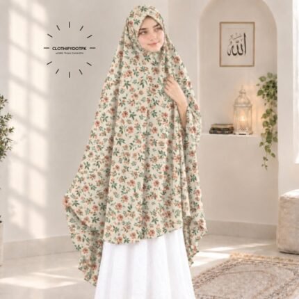 Young Kids wearing Namaz makhna hijab for girls, ready-to-wear namaz scarf, full coverage Islamic headscarf. By CLOTHIFYDOTPK