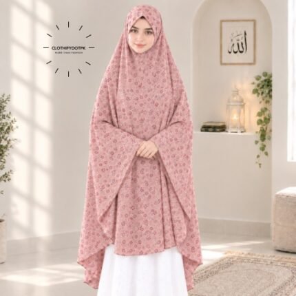 Young Kids wearing Namaz makhna hijab for girls, ready-to-wear namaz scarf, full coverage Islamic headscarf. By CLOTHIFYDOTPK