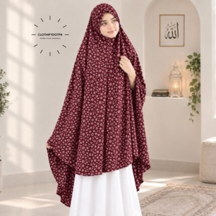 Young Kids wearing Namaz makhna hijab for girls, ready-to-wear namaz scarf, full coverage Islamic headscarf. By CLOTHIFYDOTPK
