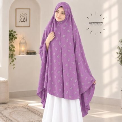 Young Kids wearing Namaz makhna hijab for girls, ready-to-wear namaz scarf, full coverage Islamic headscarf. By CLOTHIFYDOTPK