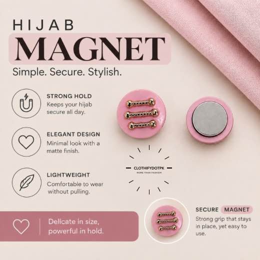 Hijab Magnets_N091 - 60 Pair of hijab magnets with strong magnetic closure – snag-free and pin-free alternative for secure everyday wear. BY CLOTHIFYDOTPK