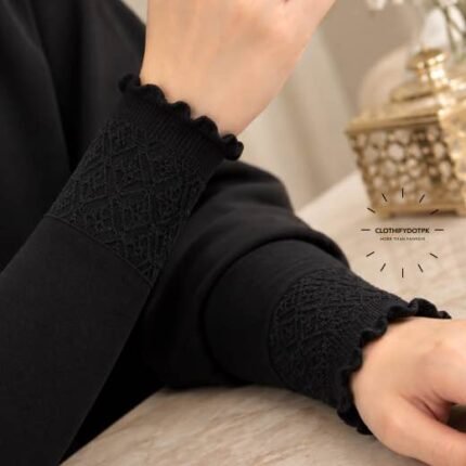 Women wearing imported frill arm sleeves | Elegant ruffle arm sleeves for women. BY CLOTHIFYDOTPK