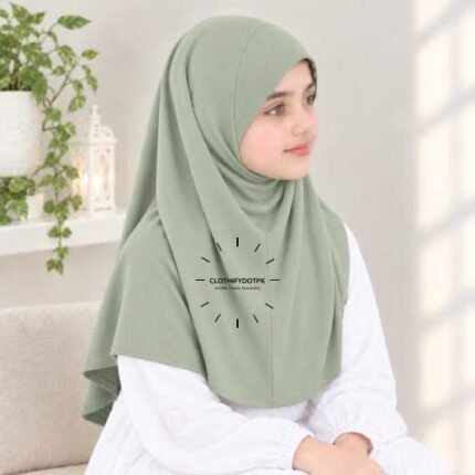 Kids wearing Lightweight, non-slip Jersey Namaz Scarf Makhna Hijab also known as Prayer scarf, available in multiple colors, perfect for everyday wear. BY CLOTHIFYDOTPK