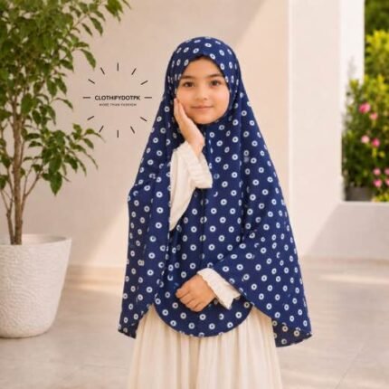Young girl wearing soft Kids Namaz Scarf Makhna Hijab. BY CLOTHIFYDOTPK