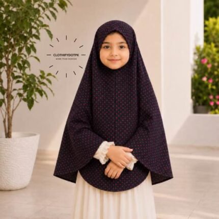 Young girl wearing soft Kids Namaz Scarf Makhna Hijab. BY CLOTHIFYDOTPK