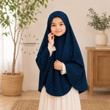 Young girl wearing soft Kids Namaz Scarf Makhna Hijab. BY CLOTHIFYDOTPK