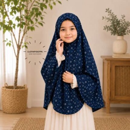 Young girl wearing soft Kids Namaz Scarf Makhna Hijab. BY CLOTHIFYDOTPK