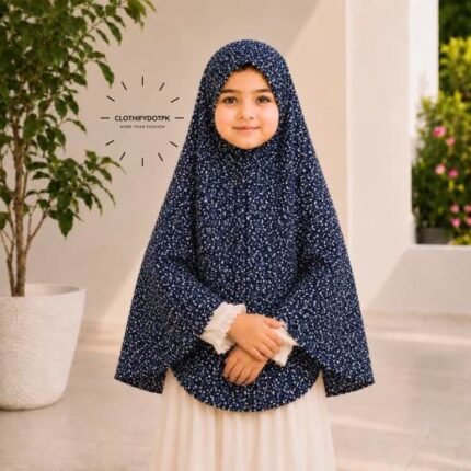Young girl wearing soft Kids Namaz Scarf Makhna Hijab. BY CLOTHIFYDOTPK