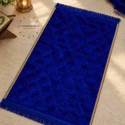 This beautifully designed, quilted prayer mat offers premium padding and is shown flat - courtesy of CLOTHIFYDOTPK.