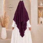 A flowing three layer khimar Hijab, made of three separate layers of chiffon. By Clothifydotpk