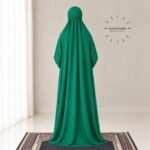 Woman Wearing full length Arabic Style Namaz Chadar While Standing for Salah Prayer. BY CLOTHIFYDOTPK