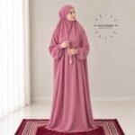 Woman Wearing full length Arabic Style Namaz Chadar While Standing for Salah Prayer. BY CLOTHIFYDOTPK
