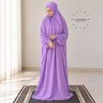 Woman Wearing full length Arabic Style Namaz Chadar While Standing for Salah Prayer. BY CLOTHIFYDOTPK