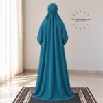 Woman Wearing full length Arabic Style Namaz Chadar While Standing for Salah Prayer. BY CLOTHIFYDOTPK