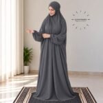 Woman Wearing full length Arabic Style Namaz Chadar While Standing for Salah Prayer. BY CLOTHIFYDOTPK