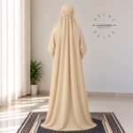 Woman Wearing full length Arabic Style Namaz Chadar While Standing for Salah Prayer. BY CLOTHIFYDOTPK