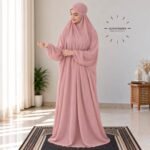 Woman Wearing full length Arabic Style Namaz Chadar While Standing for Salah Prayer. BY CLOTHIFYDOTPK