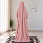 Woman Wearing full length Arabic Style Namaz Chadar While Standing for Salah Prayer. BY CLOTHIFYDOTPK